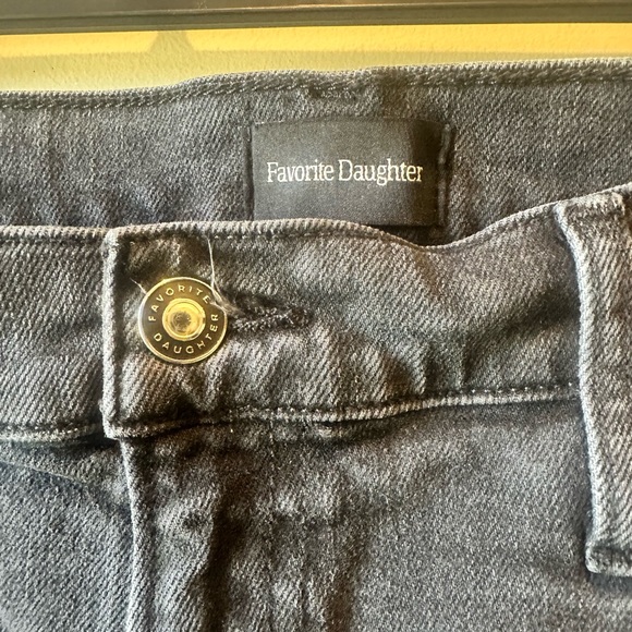 Favorite Daughter Black Distressed Jean w/ Ankle Slits Sz 14 - Picture 4 of 6